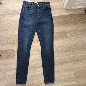 7 For All Mankind Blue Skinny Jeans High-Rise Stretch